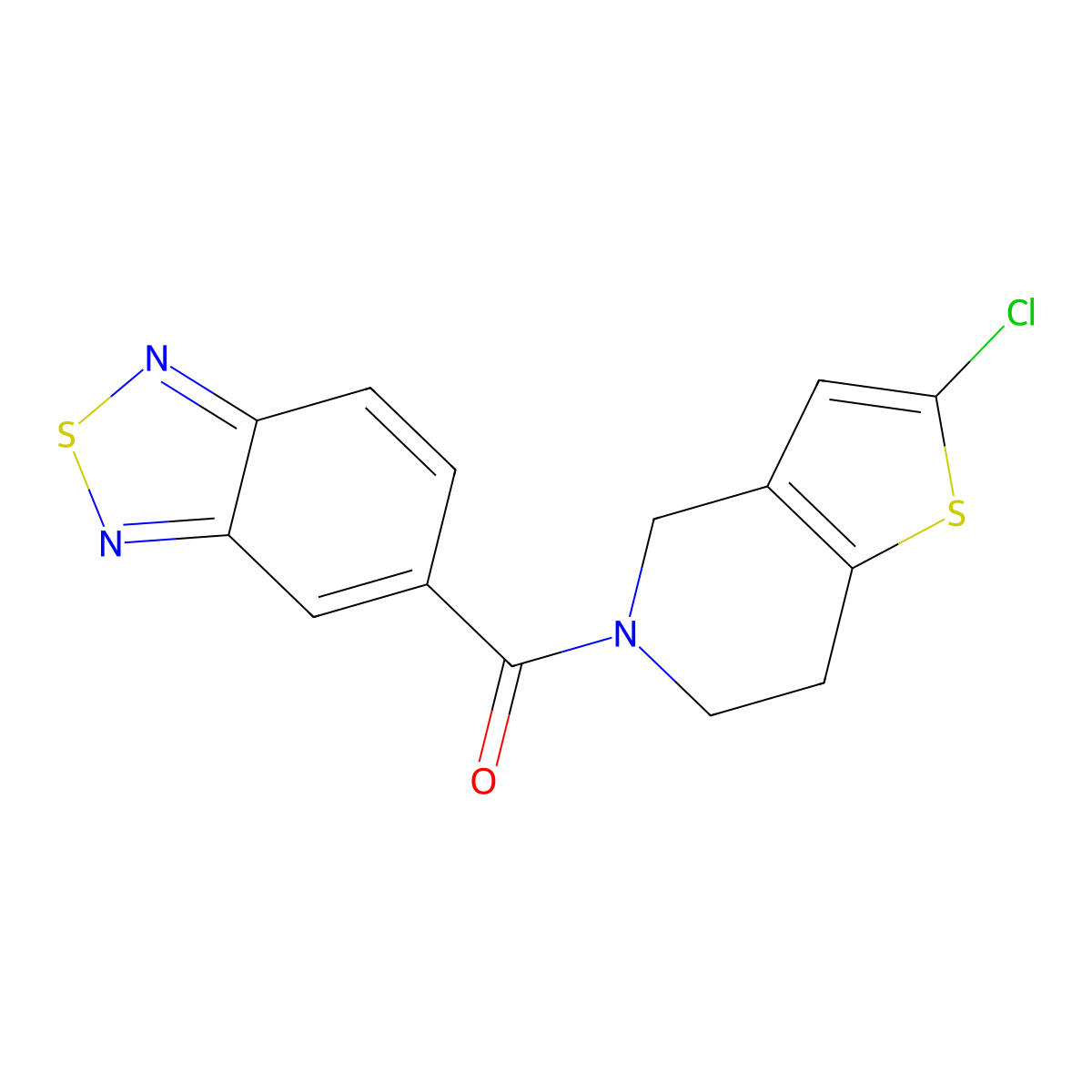 benzo[c][1,2,5]thiadiazol-5-yl(2-chloro-6,7-dihydrothieno[3,2-c]pyridin-5(4H)-yl)methanone molecular structure, CAS 2034224-01-4