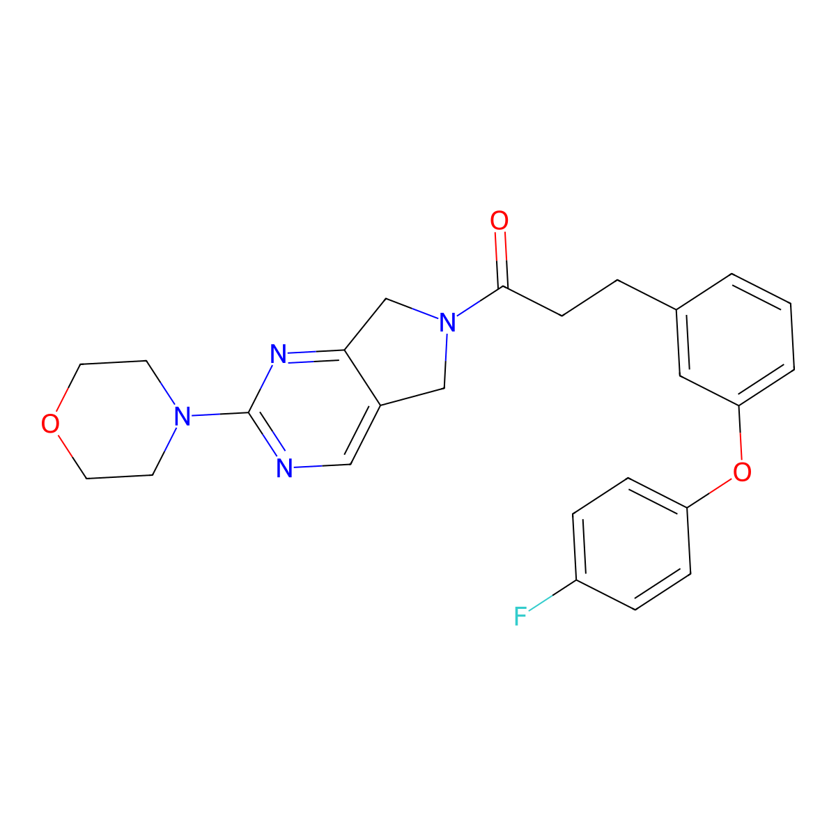 3-(3-(4-fluorophenoxy)phenyl)-1-(2-morpholino-5H-pyrrolo[3,4-d]pyrimidin-6(7H)-yl)propan-1-one molecular structure, CAS 2034224-09-2