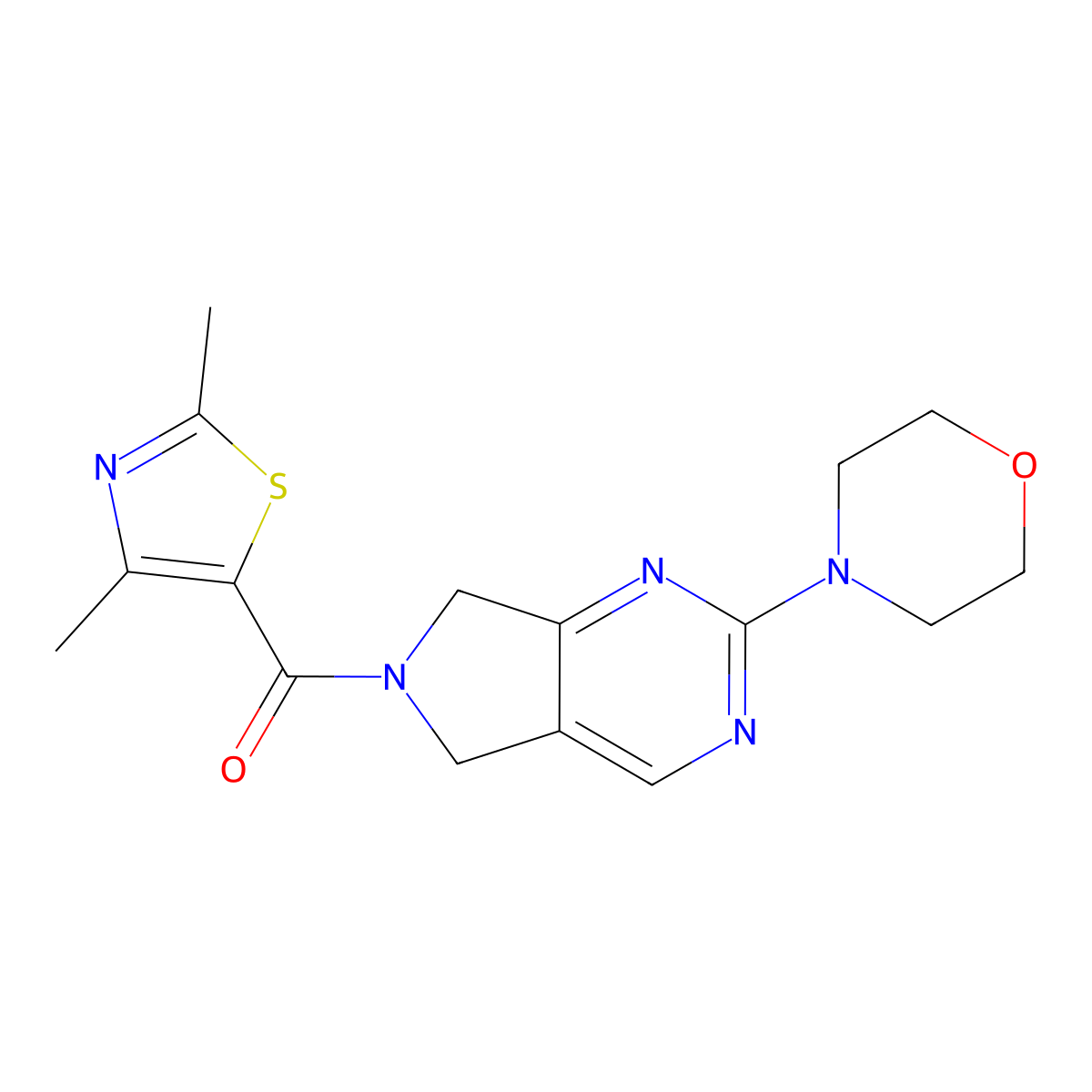 (2,4-dimethylthiazol-5-yl)(2-morpholino-5H-pyrrolo[3,4-d]pyrimidin-6(7H)-yl)methanone molecular structure, CAS 2034224-61-6