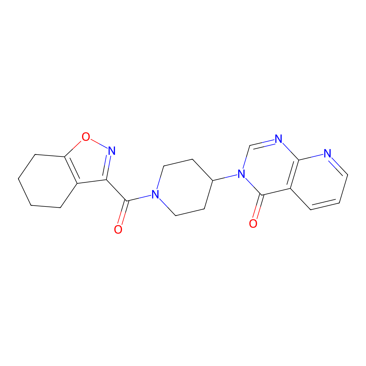 3-(1-(4,5,6,7-tetrahydrobenzo[d]isoxazole-3-carbonyl)piperidin-4-yl)pyrido[2,3-d]pyrimidin-4(3H)-one molecular structure, CAS 2034224-63-8