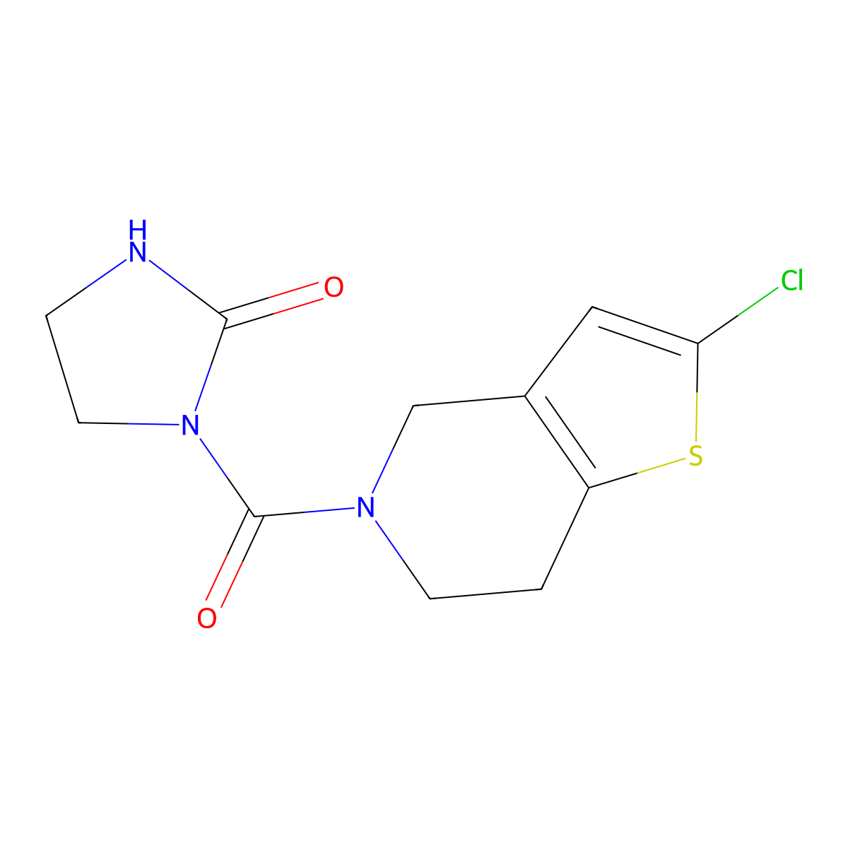 1-(2-Chloro-4,5,6,7-tetrahydrothieno[3,2-c]pyridine-5-carbonyl)imidazolidin-2-one molecular structure, CAS 2034224-66-1