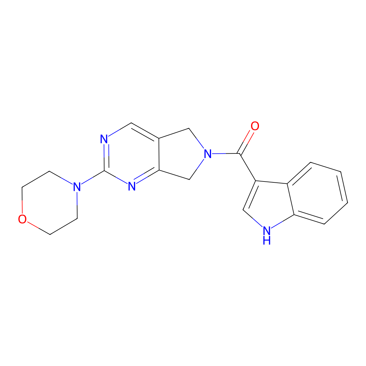 (1H-indol-3-yl)(2-morpholino-5H-pyrrolo[3,4-d]pyrimidin-6(7H)-yl)methanone molecular structure, CAS 2034224-67-2
