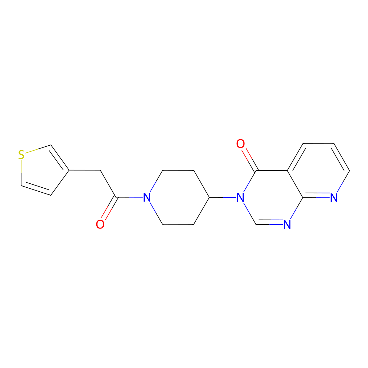 3-(1-(2-(thiophen-3-yl)acetyl)piperidin-4-yl)pyrido[2,3-d]pyrimidin-4(3H)-one molecular structure, CAS 2034224-71-8
