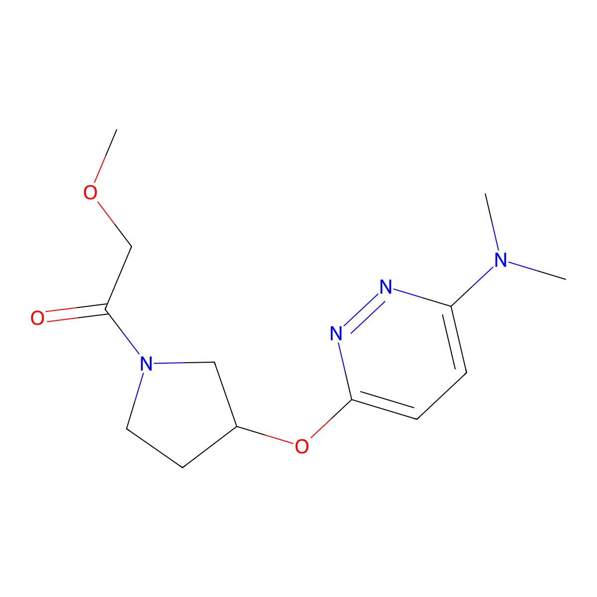 1-(3-((6-(Dimethylamino)pyridazin-3-yl)oxy)pyrrolidin-1-yl)-2-methoxyethanone molecular structure, CAS 2034224-75-2