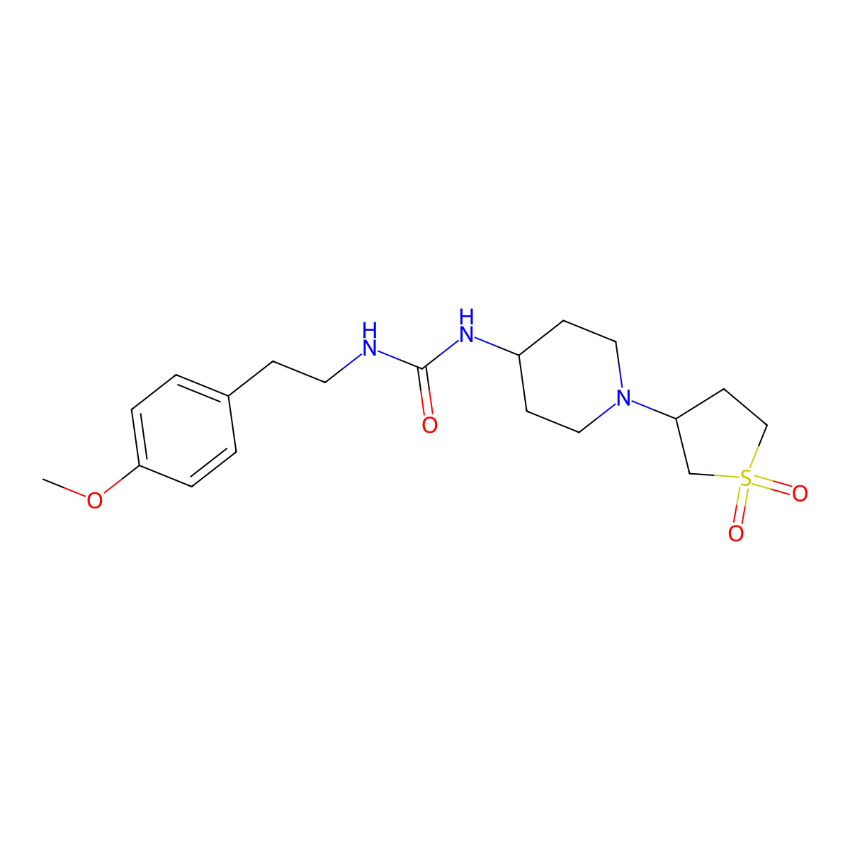 1-(1-(1,1-Dioxidotetrahydrothiophen-3-yl)piperidin-4-yl)-3-(4-methoxyphenethyl)urea molecular structure, CAS 2034224-88-7