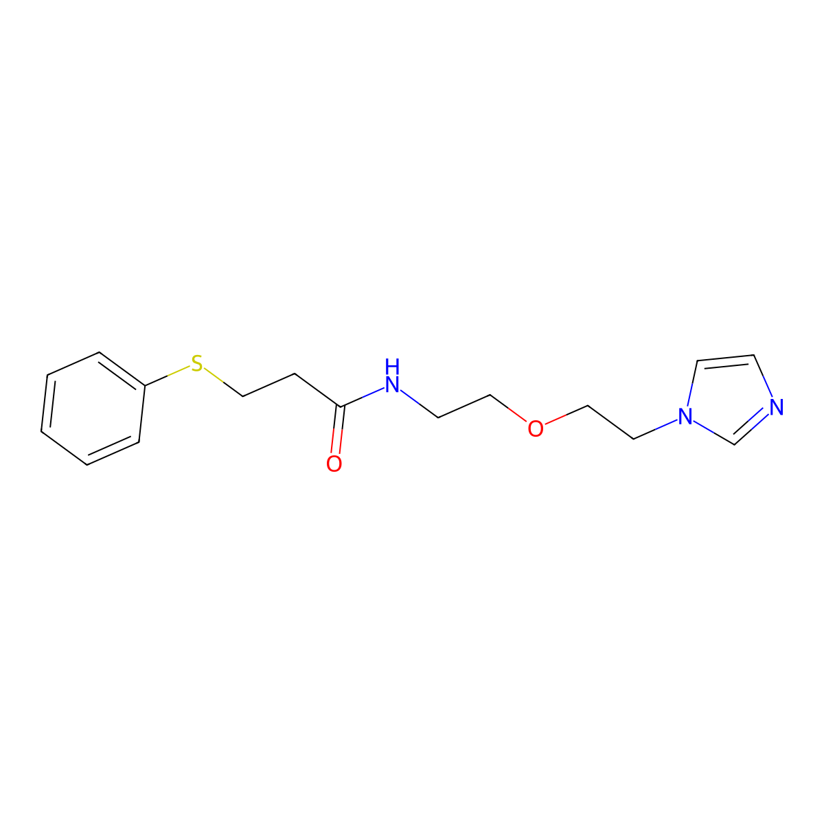 N-(2-(2-(1H-imidazol-1-yl)ethoxy)ethyl)-3-(phenylthio)propanamide molecular structure, CAS 2034224-99-0