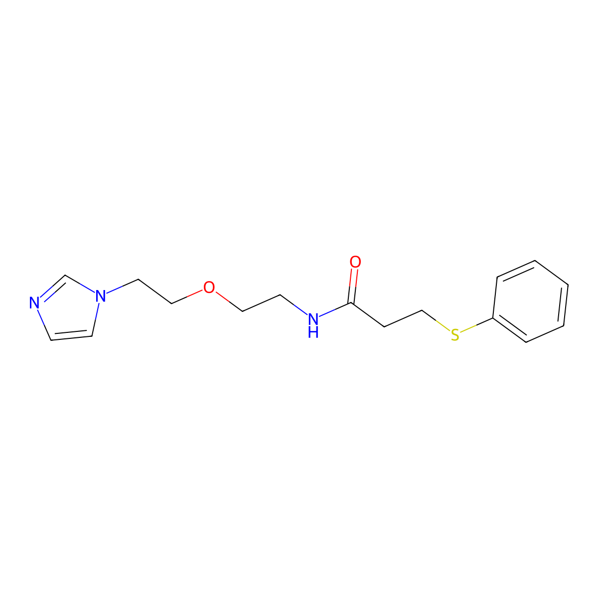 N-(2-(2-(1H-imidazol-1-yl)ethoxy)ethyl)-3-(phenylthio)propanamide molecular structure, CAS 2034224-99-0