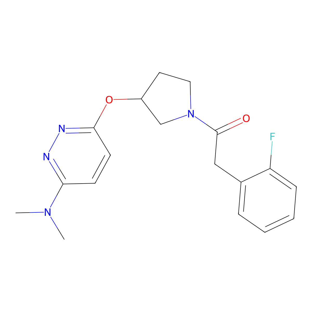 1-(3-((6-(Dimethylamino)pyridazin-3-yl)oxy)pyrrolidin-1-yl)-2-(2-fluorophenyl)ethanone molecular structure, CAS 2034225-03-9
