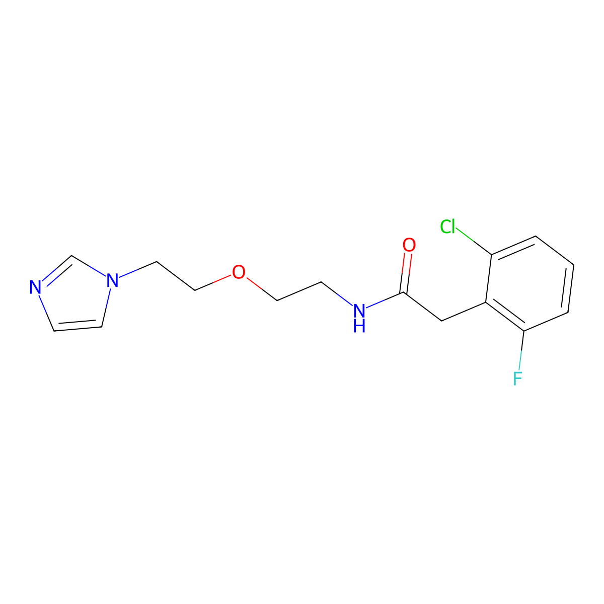 N-(2-(2-(1H-imidazol-1-yl)ethoxy)ethyl)-2-(2-chloro-6-fluorophenyl)acetamide molecular structure, CAS 2034225-04-0