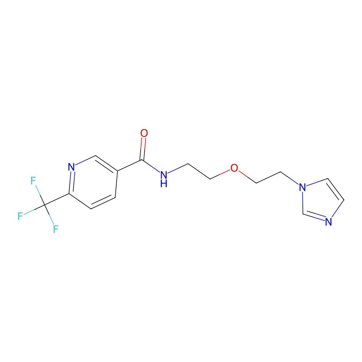 N-(2-(2-(1H-imidazol-1-yl)ethoxy)ethyl)-6-(trifluoromethyl)nicotinamide molecular structure, CAS 2034225-10-8