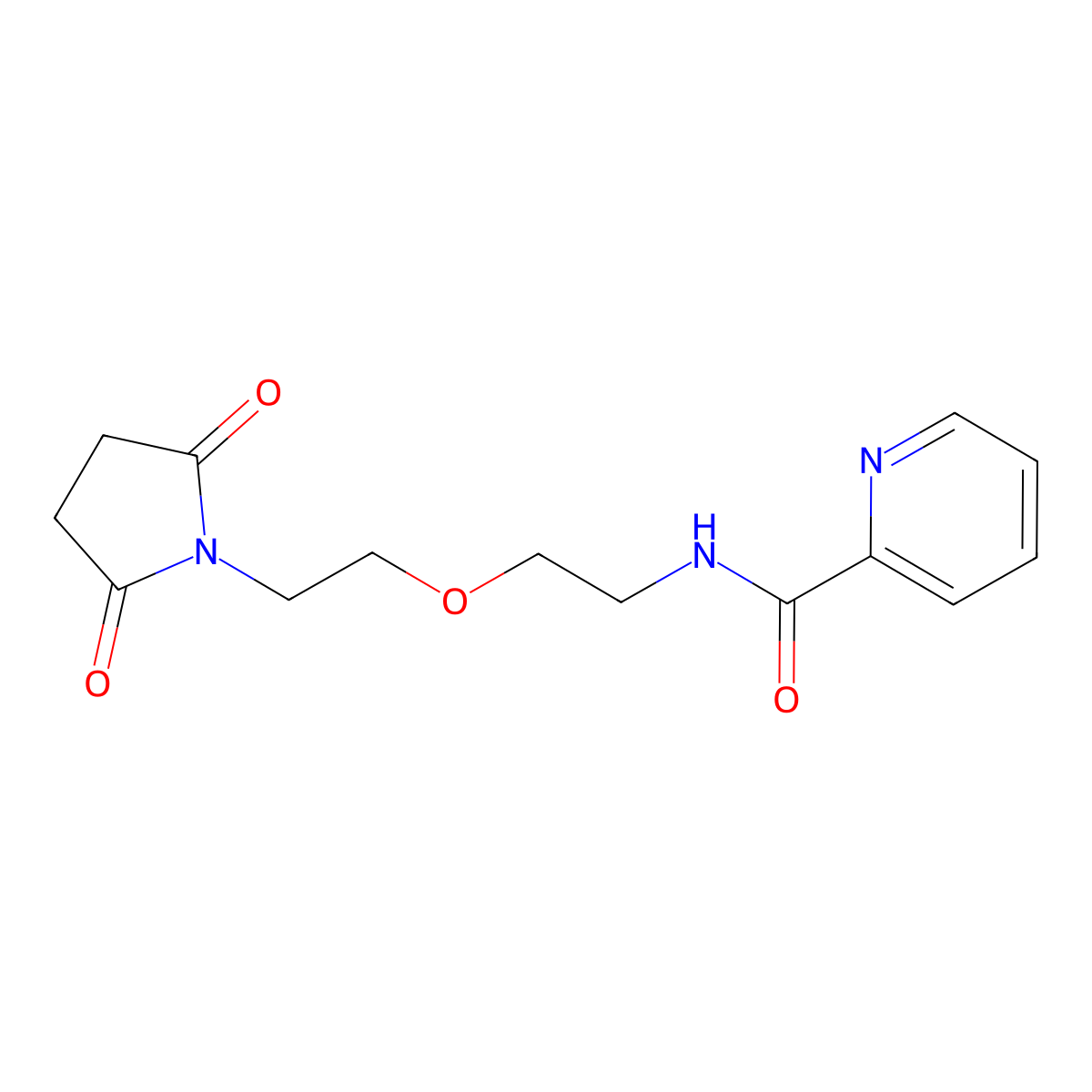 N-{2-[2-(2,5-dioxopyrrolidin-1-yl)ethoxy]ethyl}pyridine-2-carboxamide molecular structure, CAS 2034225-25-5