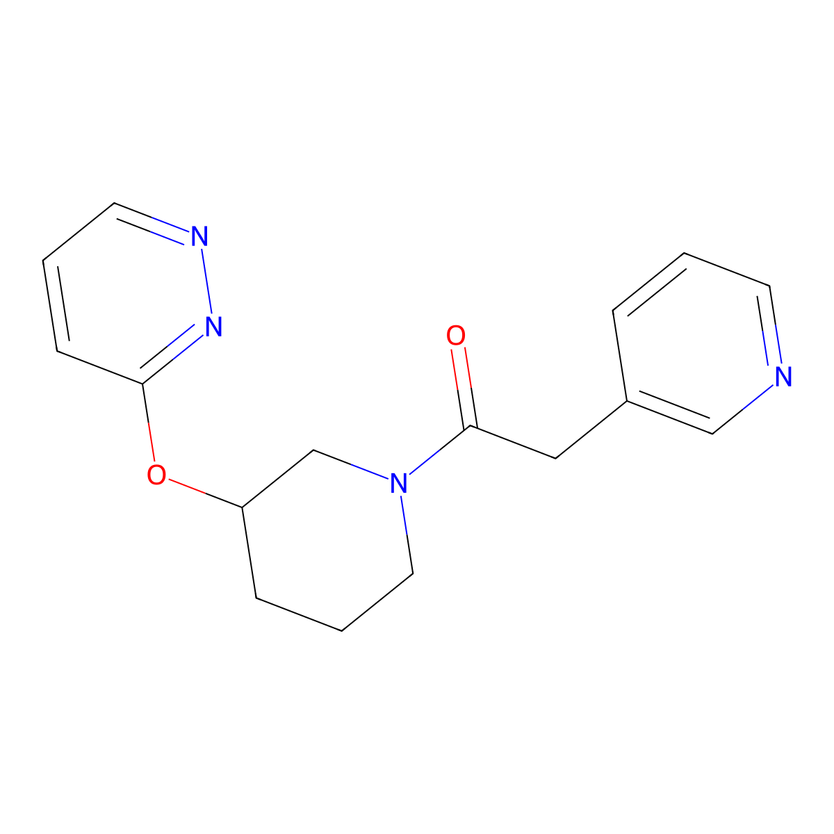1-(3-(Pyridazin-3-yloxy)piperidin-1-yl)-2-(pyridin-3-yl)ethanone molecular structure, CAS 2034225-35-7