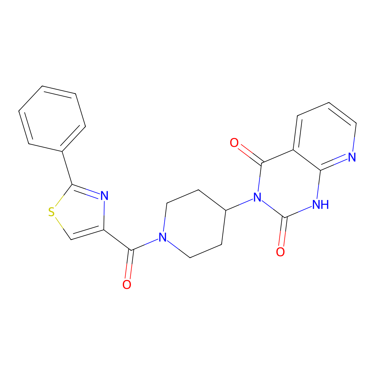 3-(1-(2-phenylthiazole-4-carbonyl)piperidin-4-yl)pyrido[2,3-d]pyrimidine-2,4(1H,3H)-dione molecular structure, CAS 2034225-36-8