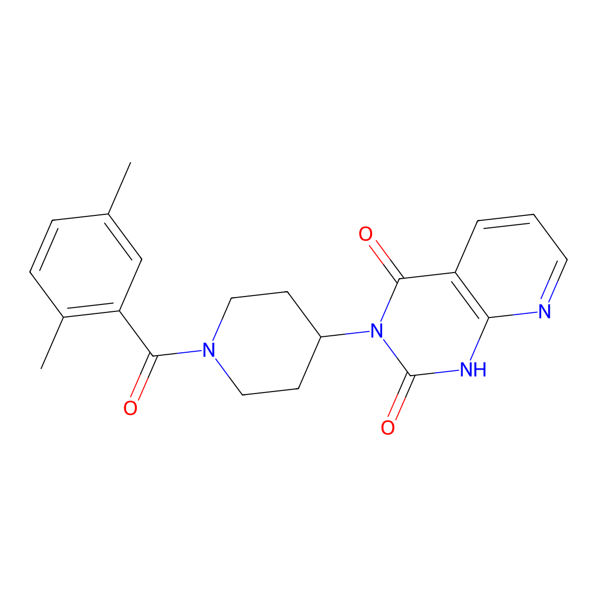 3-(1-(2,5-dimethylbenzoyl)piperidin-4-yl)pyrido[2,3-d]pyrimidine-2,4(1H,3H)-dione molecular structure, CAS 2034225-47-1