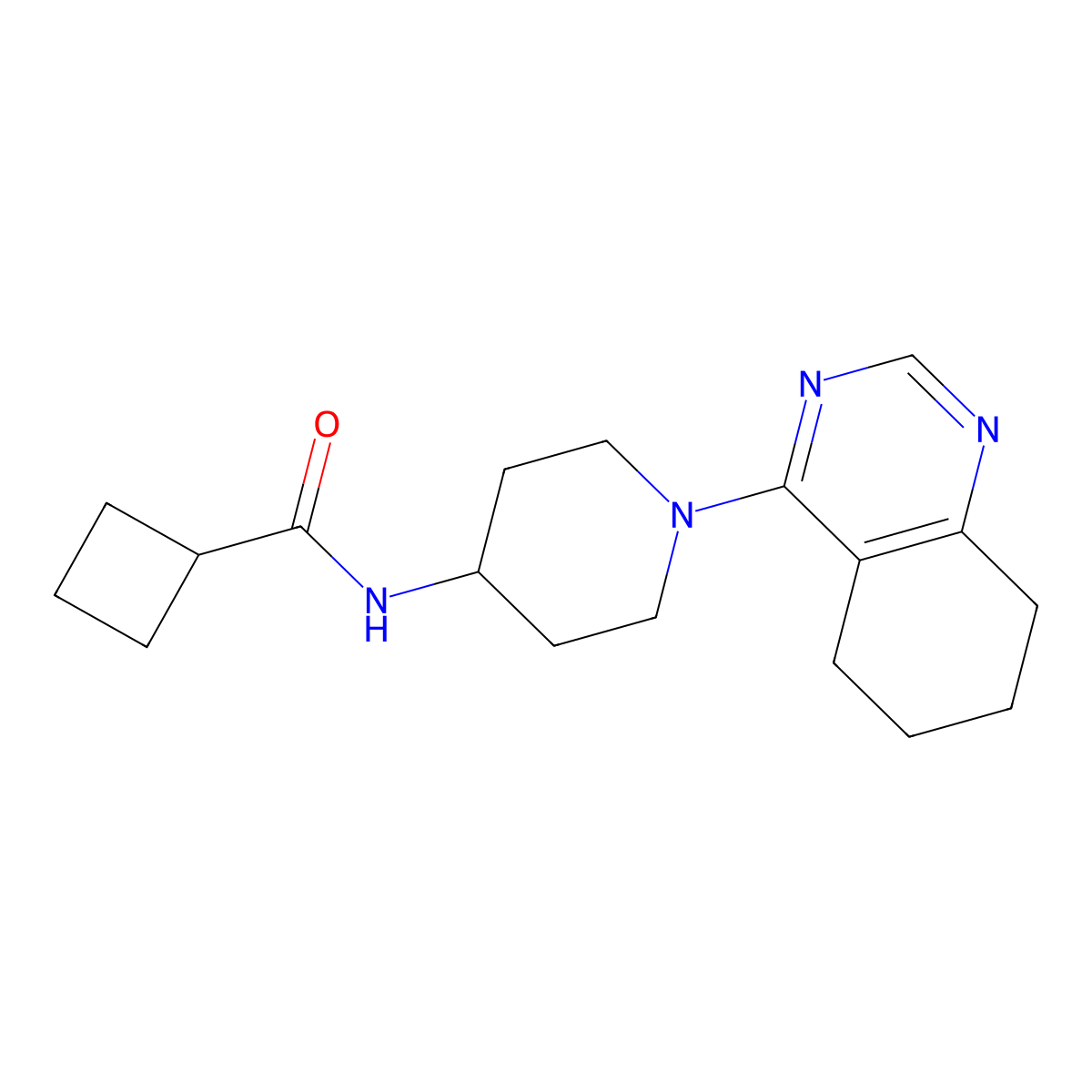 N-[1-(5,6,7,8-tetrahydroquinazolin-4-yl)piperidin-4-yl]cyclobutanecarboxamide molecular structure, CAS 2034225-50-6