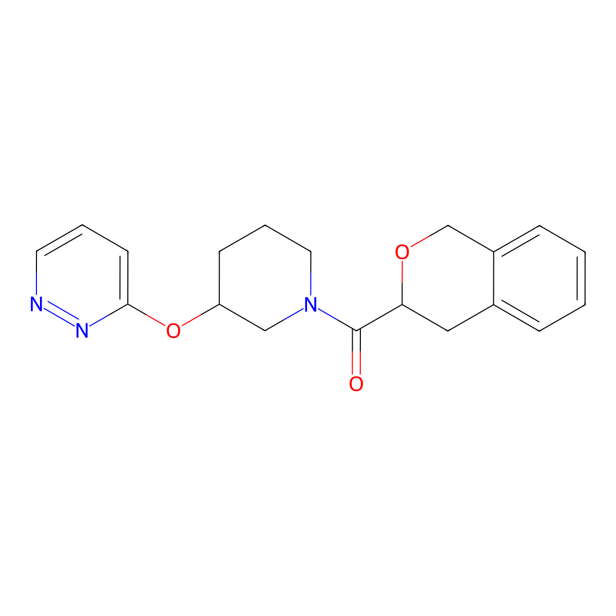 Isochroman-3-yl(3-(pyridazin-3-yloxy)piperidin-1-yl)methanone molecular structure, CAS 2034225-54-0