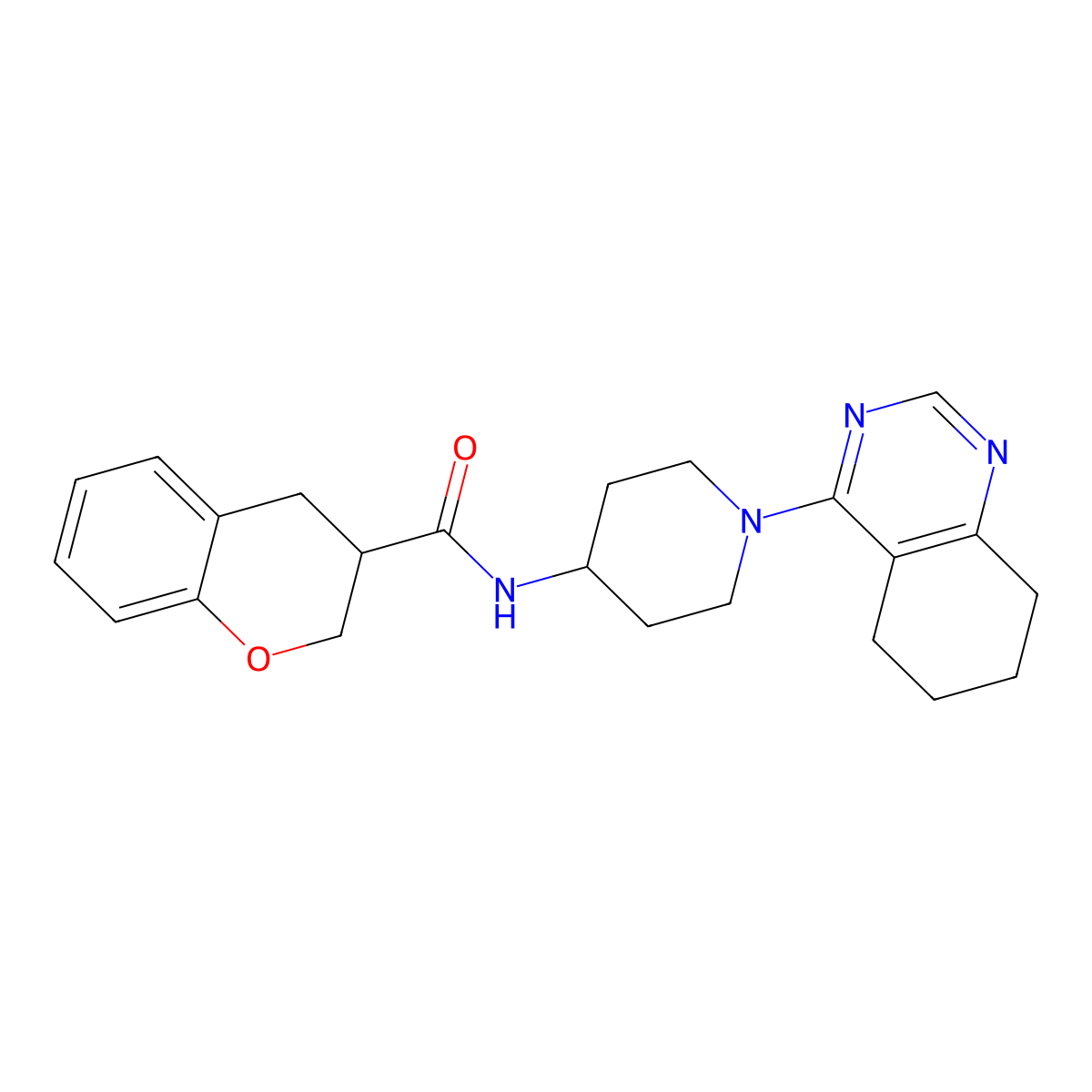 N-[1-(5,6,7,8-tetrahydroquinazolin-4-yl)piperidin-4-yl]-3,4-dihydro-2H-1-benzopyran-3-carboxamide molecular structure, CAS 2034225-55-1