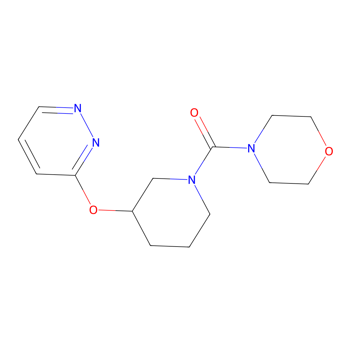 Morpholino(3-(pyridazin-3-yloxy)piperidin-1-yl)methanone molecular structure, CAS 2034225-57-3