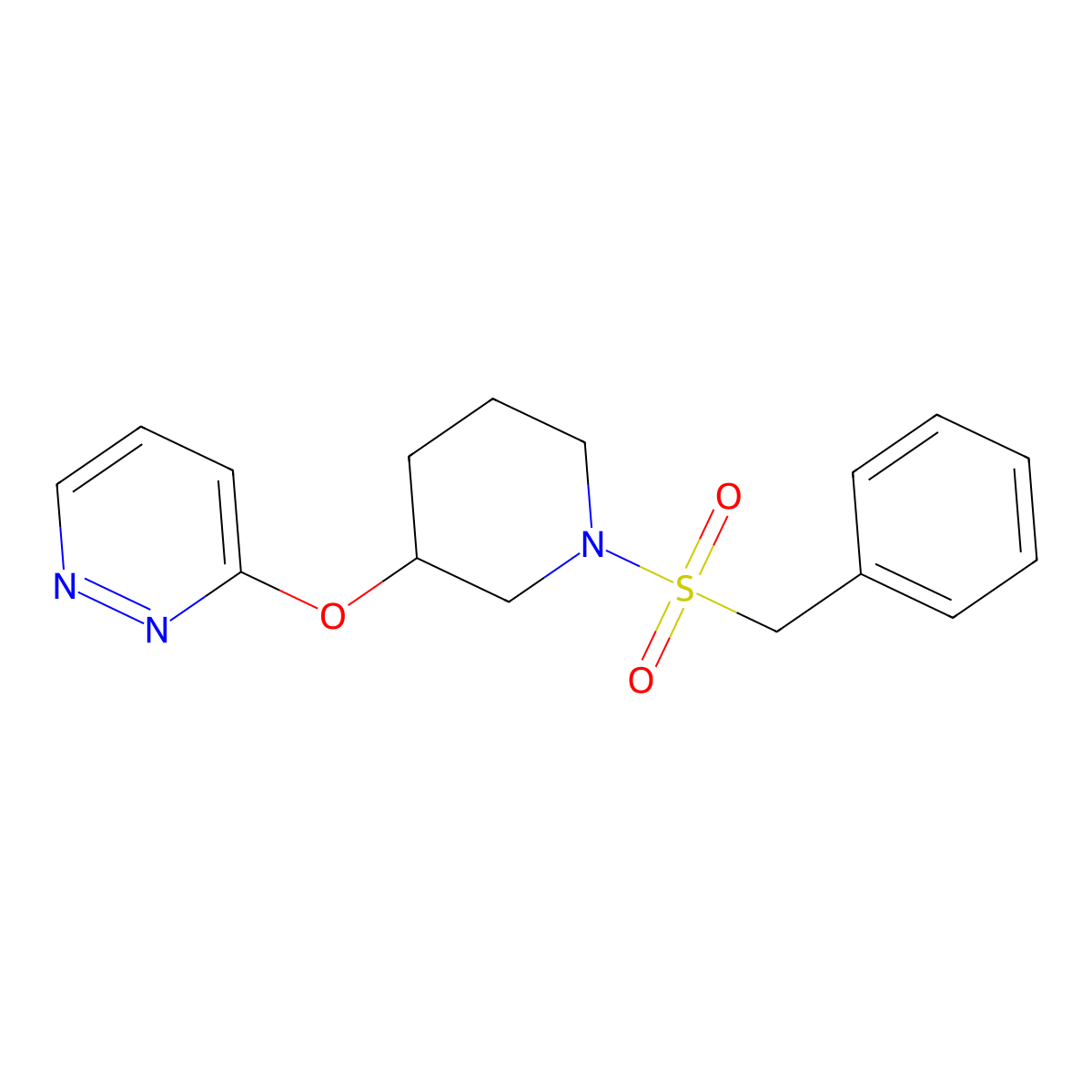 3-((1-(Benzylsulfonyl)piperidin-3-yl)oxy)pyridazine molecular structure, CAS 2034225-60-8