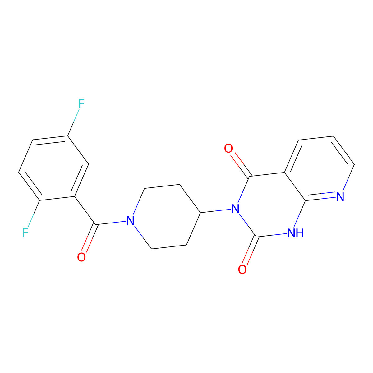 3-(1-(2,5-difluorobenzoyl)piperidin-4-yl)pyrido[2,3-d]pyrimidine-2,4(1H,3H)-dione molecular structure, CAS 2034225-64-2