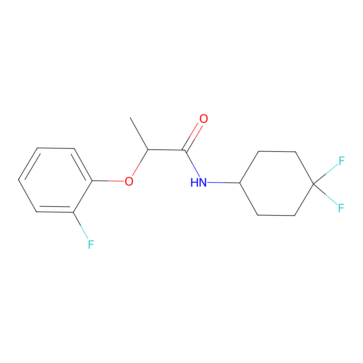 N-(4,4-difluorocyclohexyl)-2-(2-fluorophenoxy)propanamide molecular structure, CAS 2034225-67-5