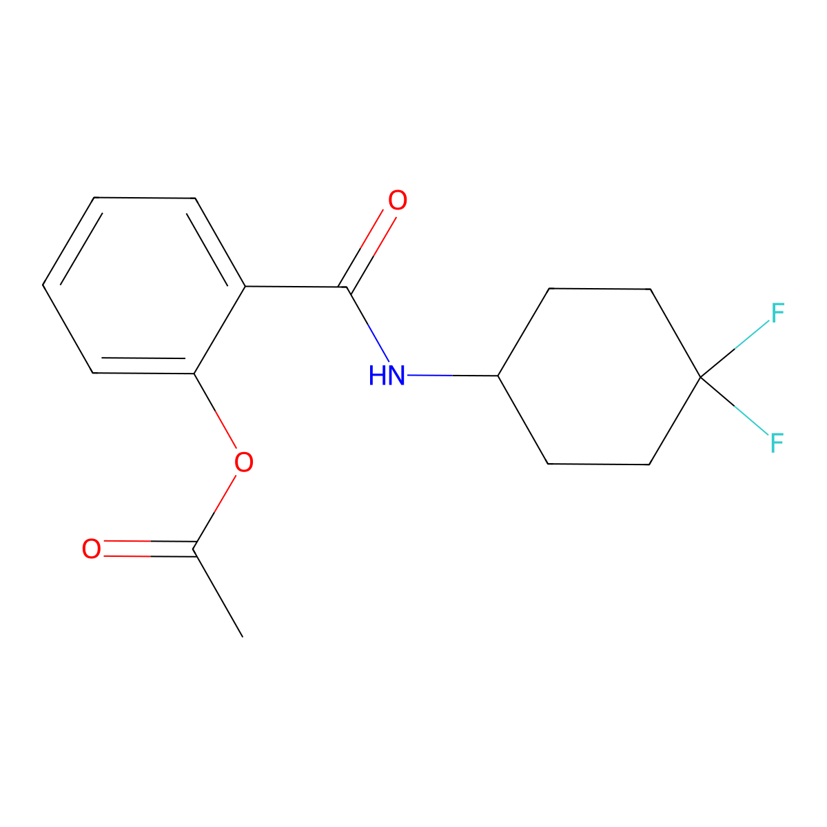 2-((4,4-Difluorocyclohexyl)carbamoyl)phenyl acetate molecular structure, CAS 2034225-70-0
