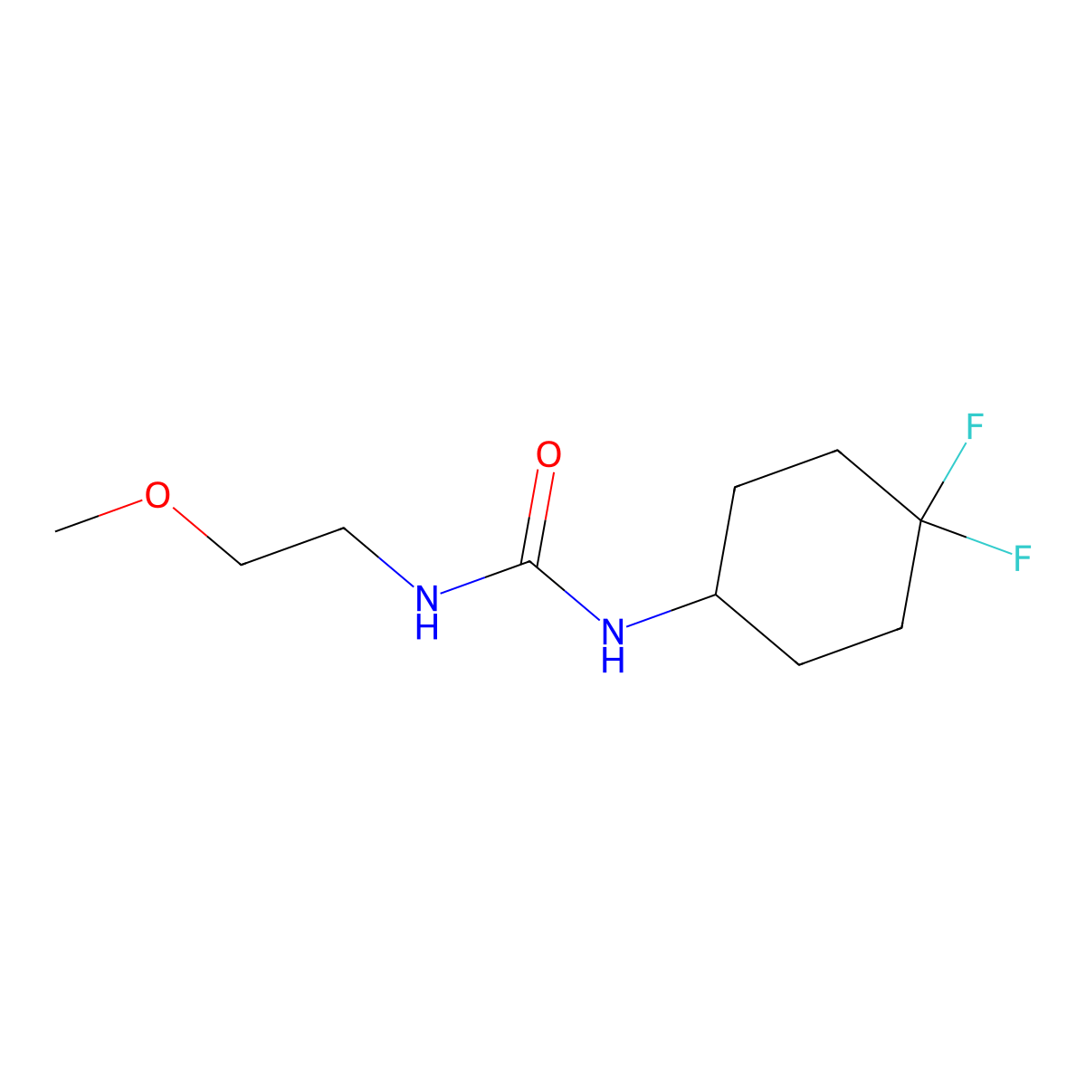 1-(4,4-Difluorocyclohexyl)-3-(2-methoxyethyl)urea molecular structure, CAS 2034225-81-3