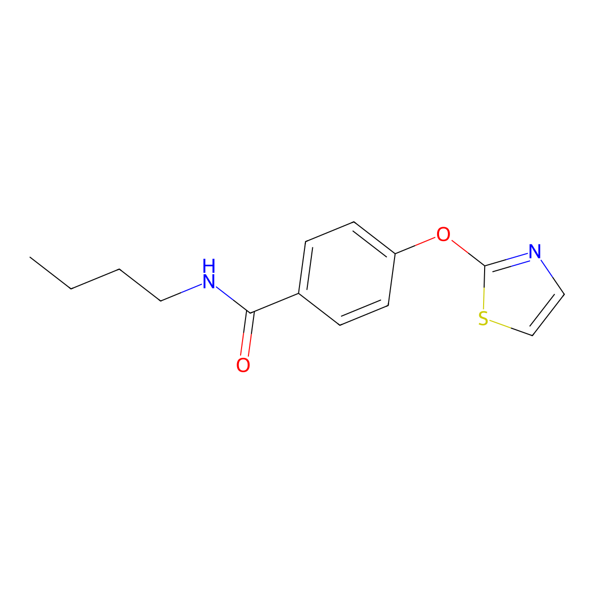 N-butyl-4-(thiazol-2-yloxy)benzamide molecular structure, CAS 2034225-85-7