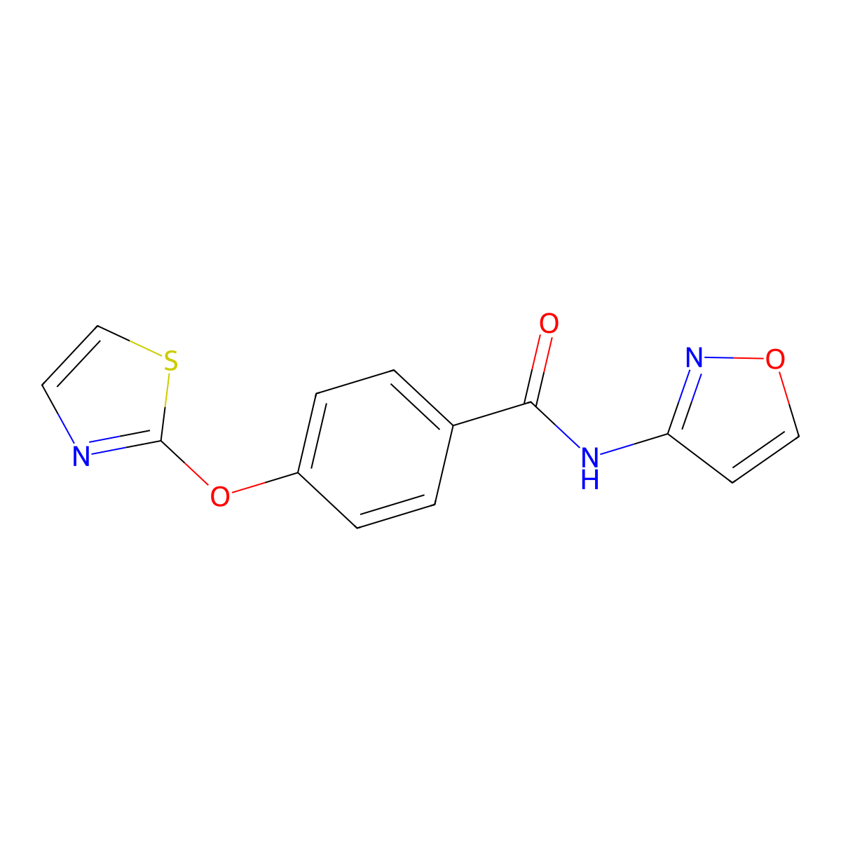N-(isoxazol-3-yl)-4-(thiazol-2-yloxy)benzamide molecular structure, CAS 2034225-89-1