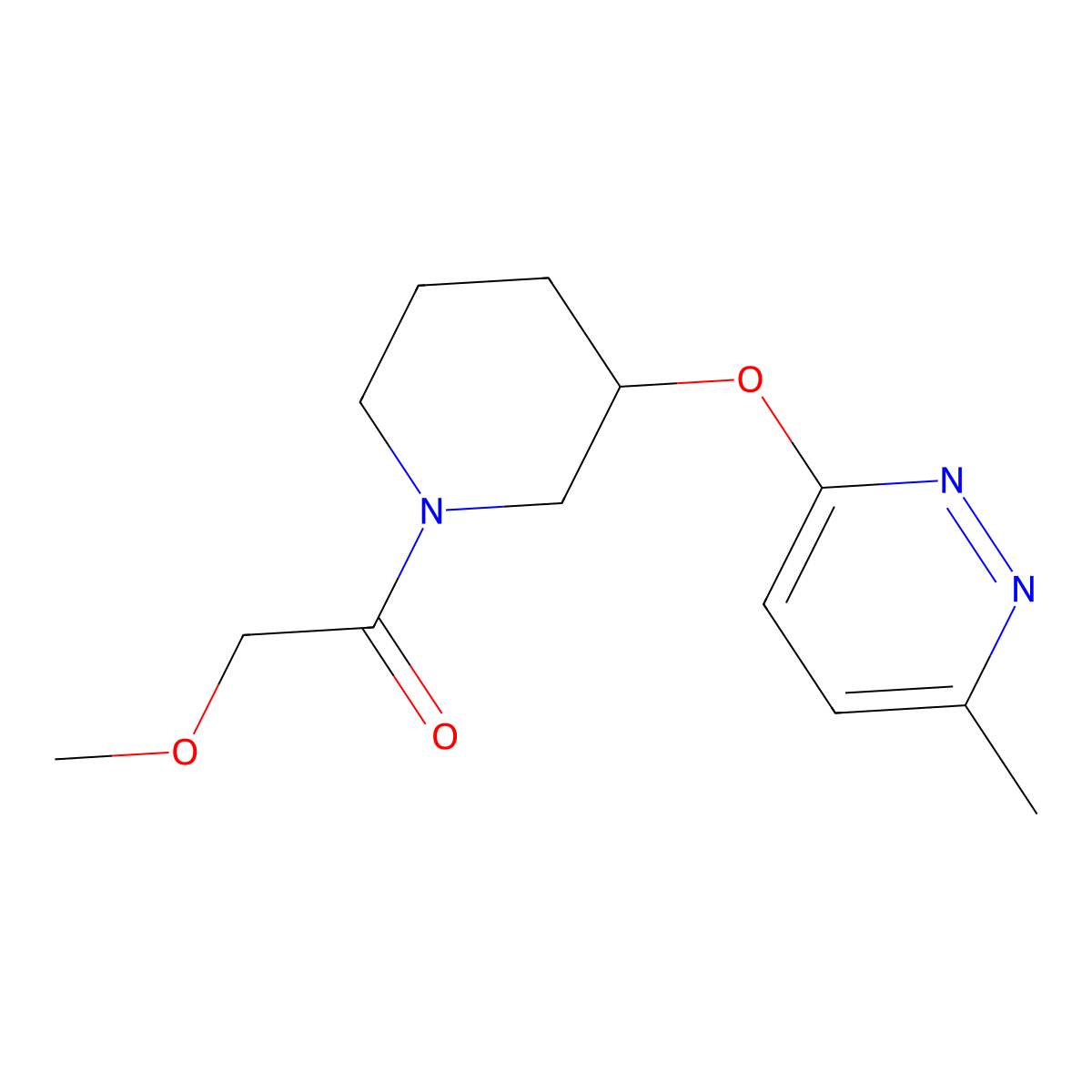 2-Methoxy-1-(3-((6-methylpyridazin-3-yl)oxy)piperidin-1-yl)ethanone molecular structure, CAS 2034225-94-8