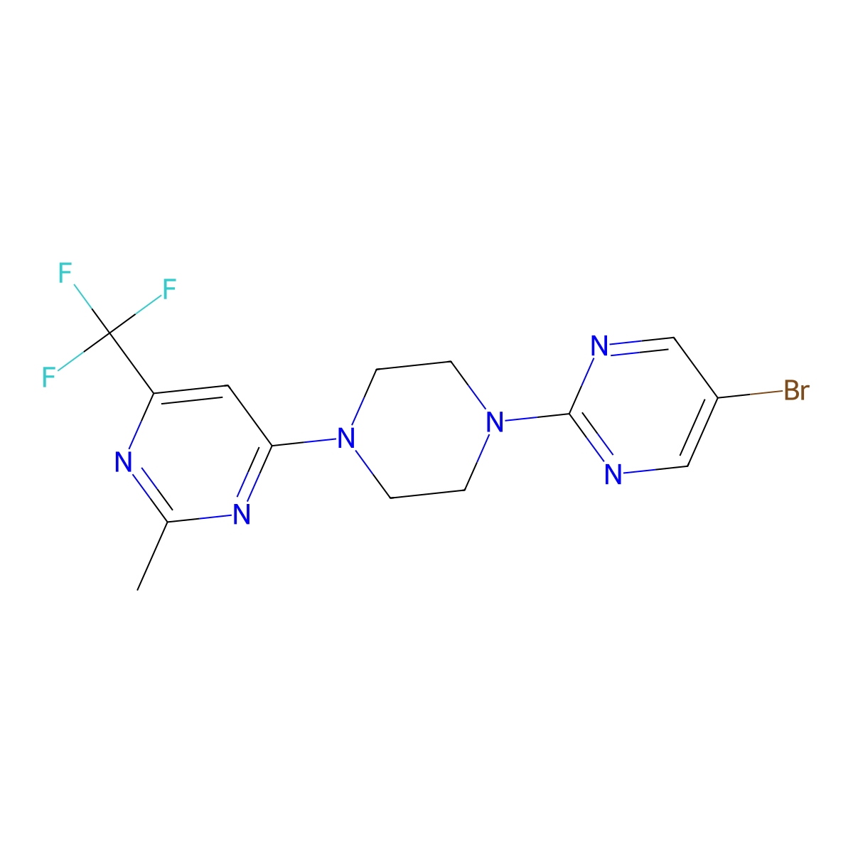 4-[4-(5-Bromopyrimidin-2-yl)piperazin-1-yl]-2-methyl-6-(trifluoromethyl)pyrimidine molecular structure, CAS 2034225-97-1
