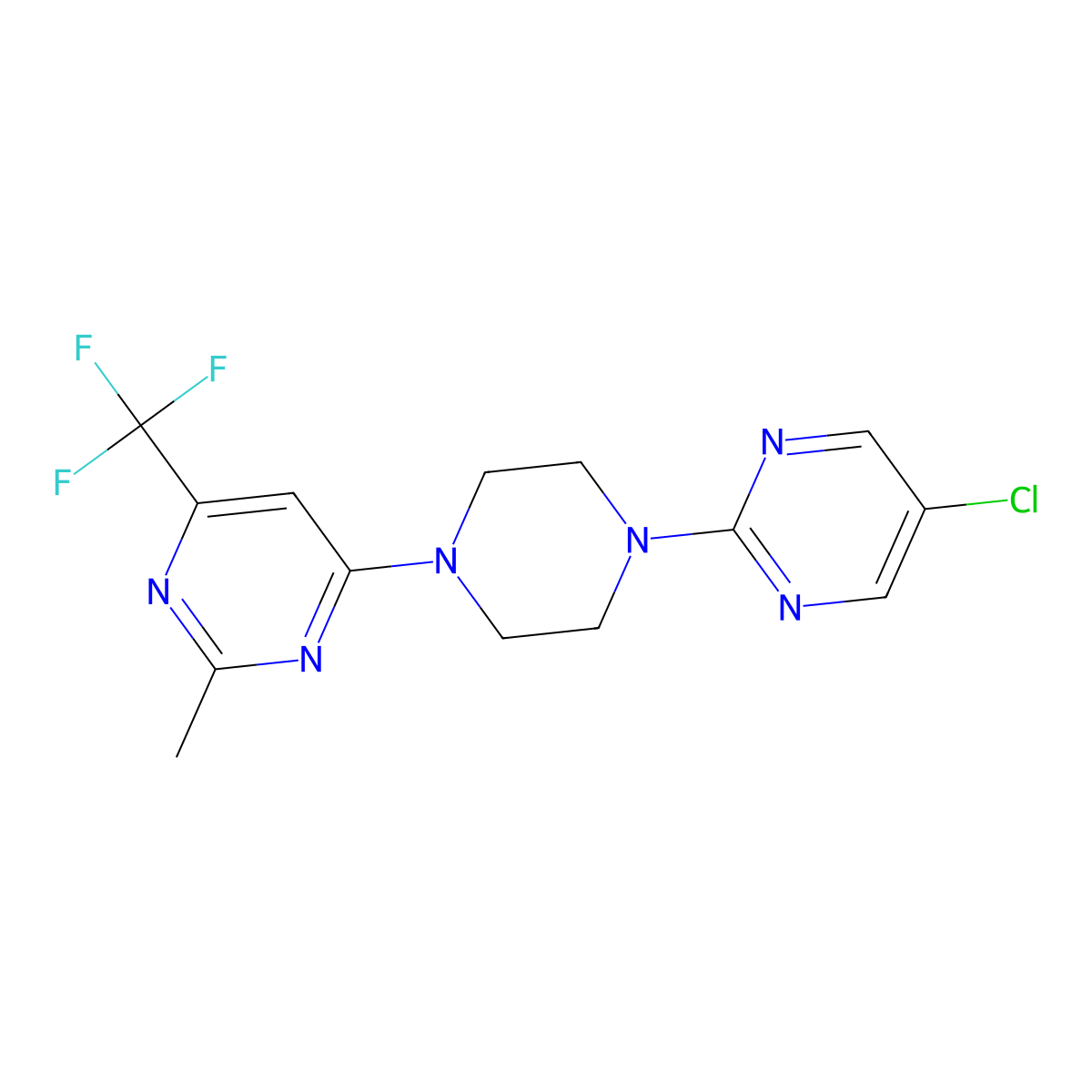 4-[4-(5-Chloropyrimidin-2-yl)piperazin-1-yl]-2-methyl-6-(trifluoromethyl)pyrimidine molecular structure, CAS 2034226-04-3