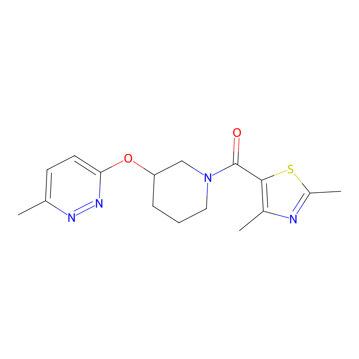 (2,4-Dimethylthiazol-5-yl)(3-((6-methylpyridazin-3-yl)oxy)piperidin-1-yl)methanone molecular structure, CAS 2034226-06-5