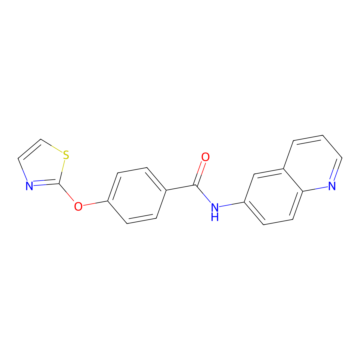 N-(quinolin-6-yl)-4-(thiazol-2-yloxy)benzamide molecular structure, CAS 2034226-07-6