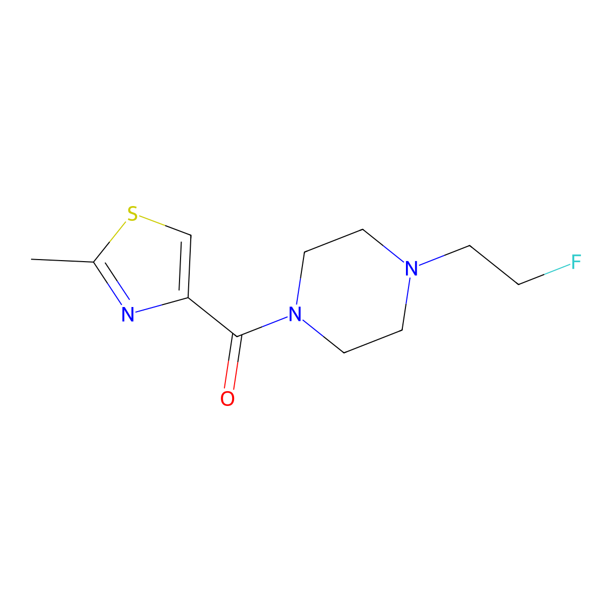 (4-(2-Fluoroethyl)piperazin-1-yl)(2-methylthiazol-4-yl)methanone molecular structure, CAS 2034226-11-2