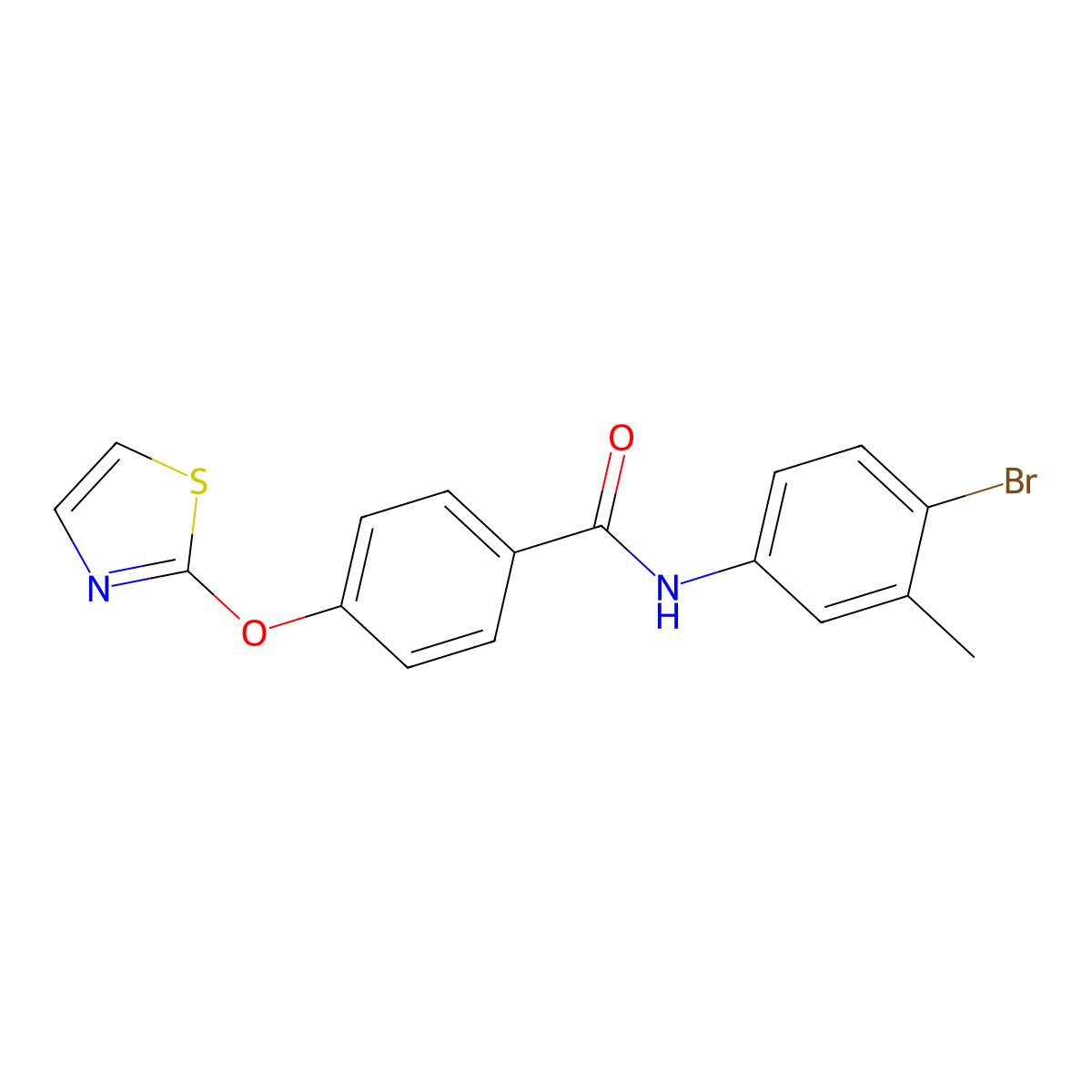 N-(4-bromo-3-methylphenyl)-4-(thiazol-2-yloxy)benzamide molecular structure, CAS 2034226-14-5