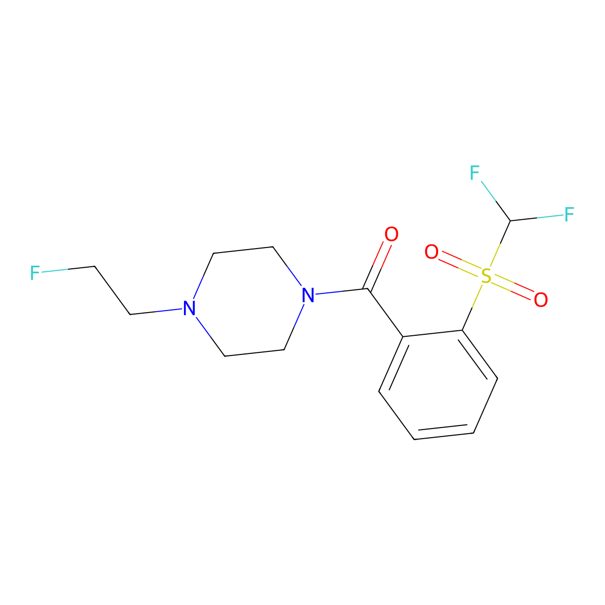 (2-((Difluoromethyl)sulfonyl)phenyl)(4-(2-fluoroethyl)piperazin-1-yl)methanone molecular structure, CAS 2034226-26-9