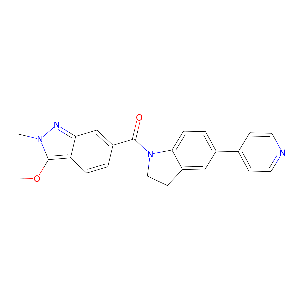 (3-methoxy-2-methyl-2H-indazol-6-yl)(5-(pyridin-4-yl)indolin-1-yl)methanone molecular structure, CAS 2034226-28-1