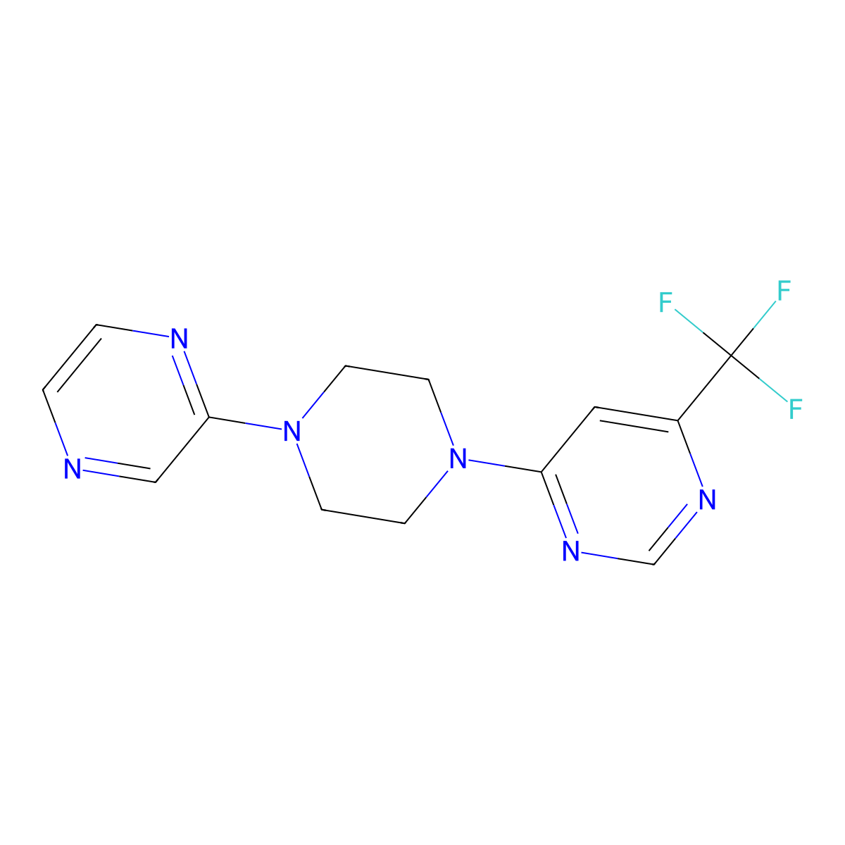 4-[4-(Pyrazin-2-yl)piperazin-1-yl]-6-(trifluoromethyl)pyrimidine molecular structure, CAS 2034226-31-6
