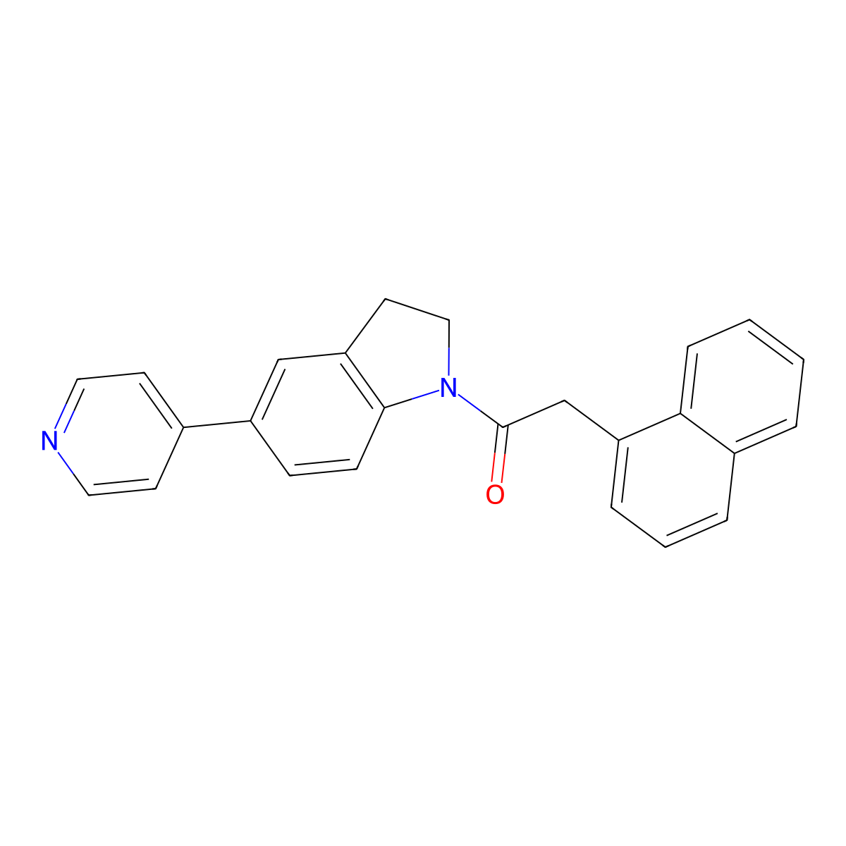 2-(Naphthalen-1-yl)-1-(5-(pyridin-4-yl)indolin-1-yl)ethanone molecular structure, CAS 2034226-33-8