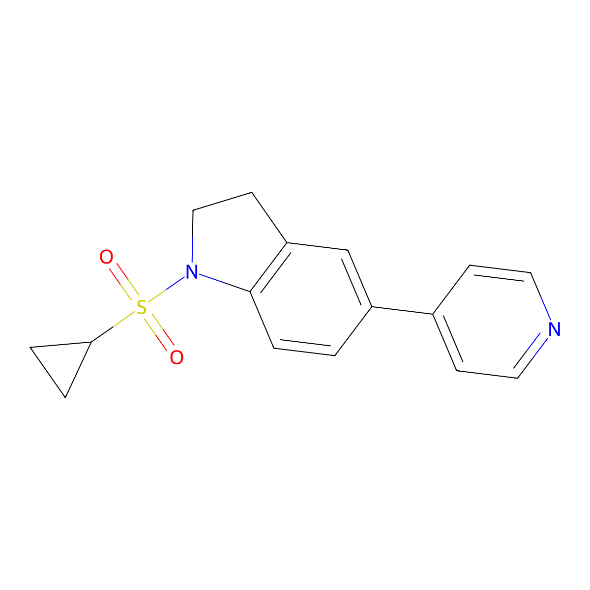 1-(Cyclopropylsulfonyl)-5-(pyridin-4-yl)indoline molecular structure, CAS 2034226-39-4