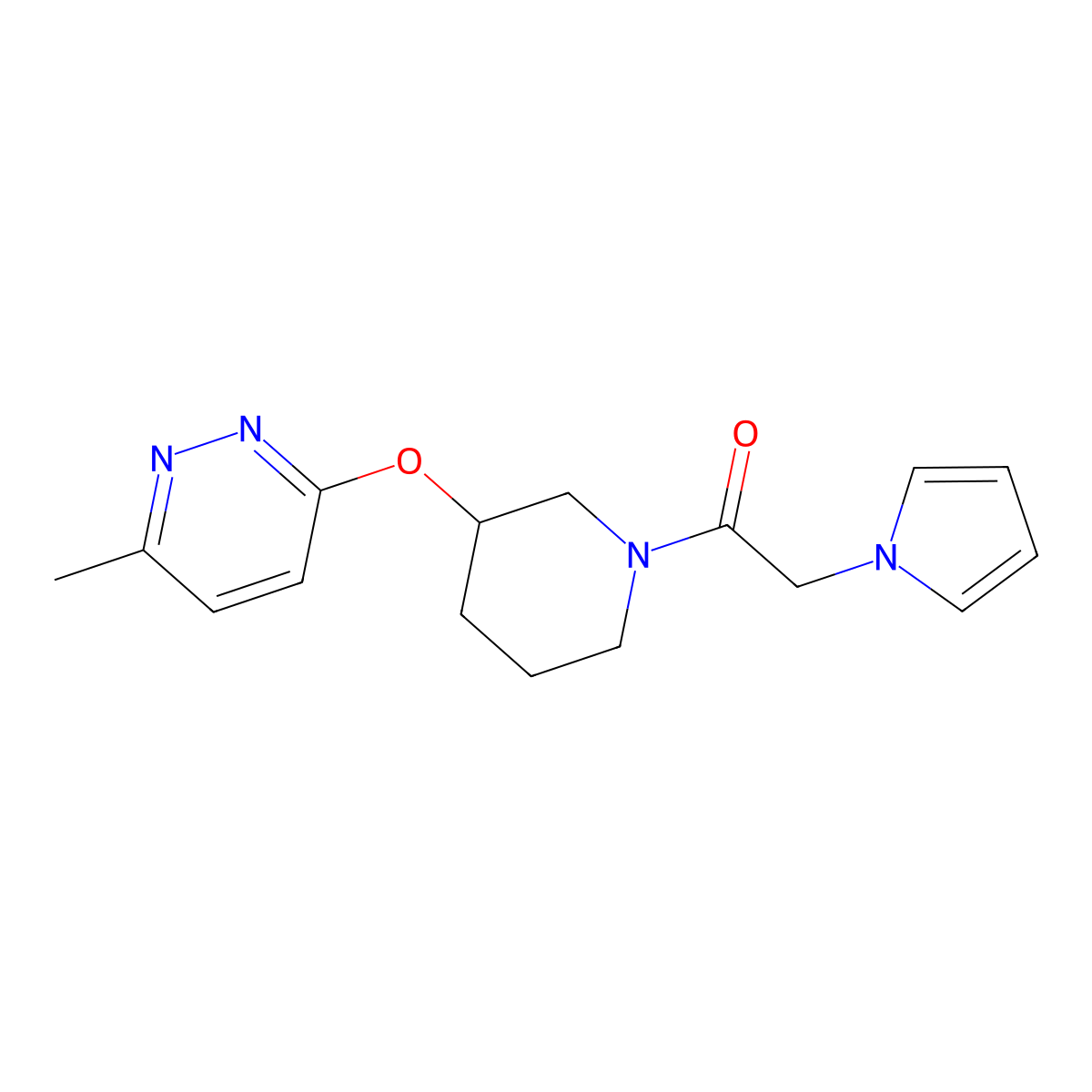 1-(3-((6-methylpyridazin-3-yl)oxy)piperidin-1-yl)-2-(1H-pyrrol-1-yl)ethanone molecular structure, CAS 2034226-41-8