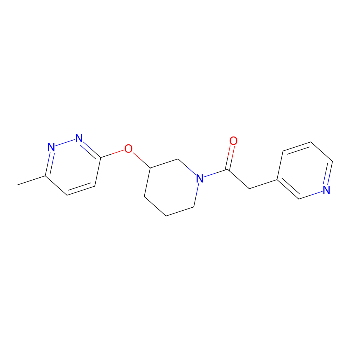 1-(3-((6-Methylpyridazin-3-yl)oxy)piperidin-1-yl)-2-(pyridin-3-yl)ethanone molecular structure, CAS 2034226-42-9