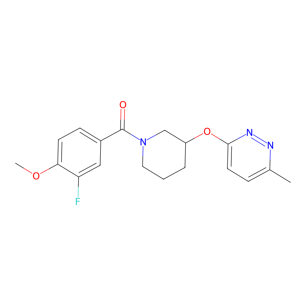 (3-Fluoro-4-methoxyphenyl)(3-((6-methylpyridazin-3-yl)oxy)piperidin-1-yl)methanone molecular structure, CAS 2034226-44-1