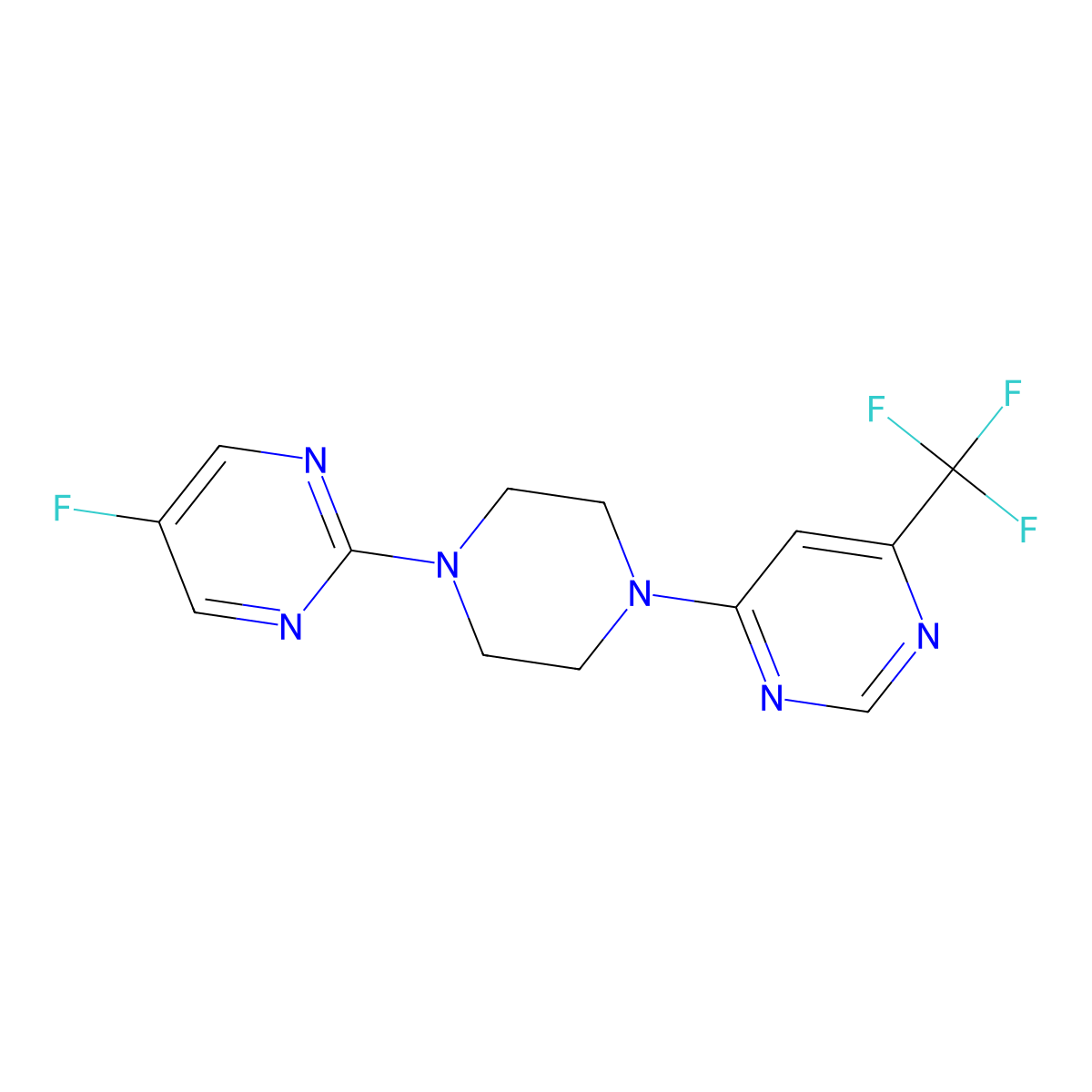 4-[4-(5-Fluoropyrimidin-2-yl)piperazin-1-yl]-6-(trifluoromethyl)pyrimidine molecular structure, CAS 2034226-45-2