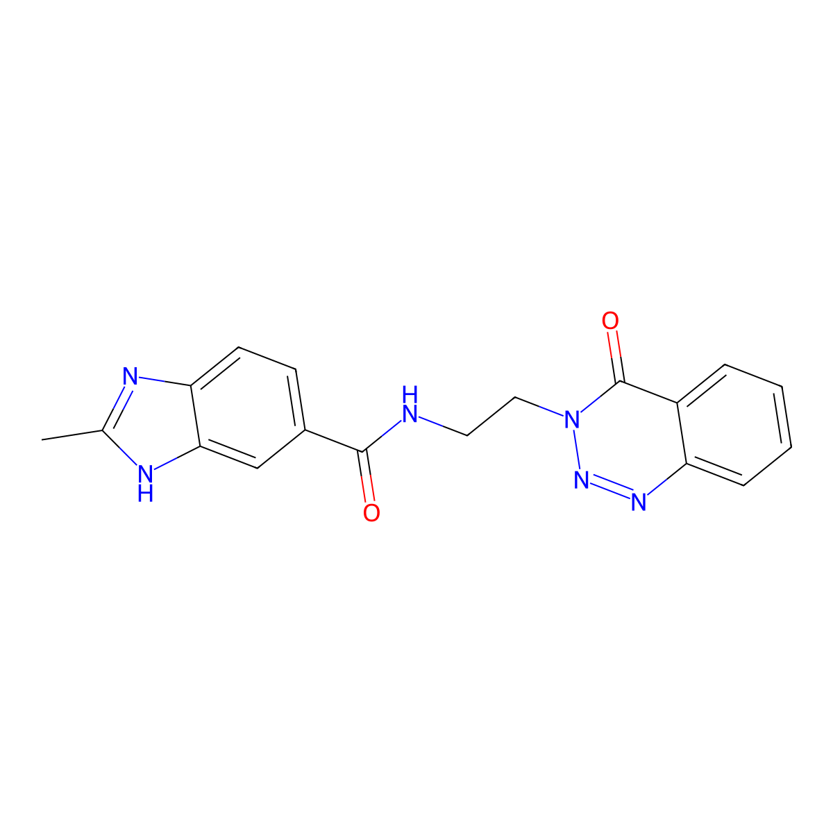 2-methyl-N-(2-(4-oxobenzo[d][1,2,3]triazin-3(4H)-yl)ethyl)-1H-benzo[d]imidazole-6-carboxamide molecular structure, CAS 2034226-48-5