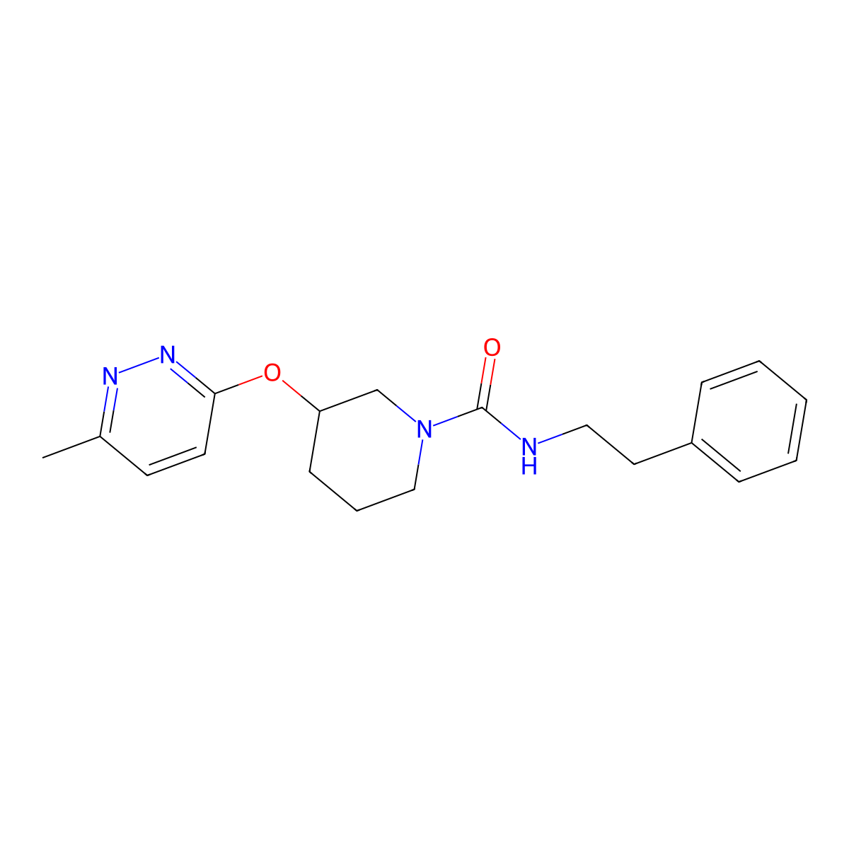3-((6-methylpyridazin-3-yl)oxy)-N-phenethylpiperidine-1-carboxamide molecular structure, CAS 2034226-64-5