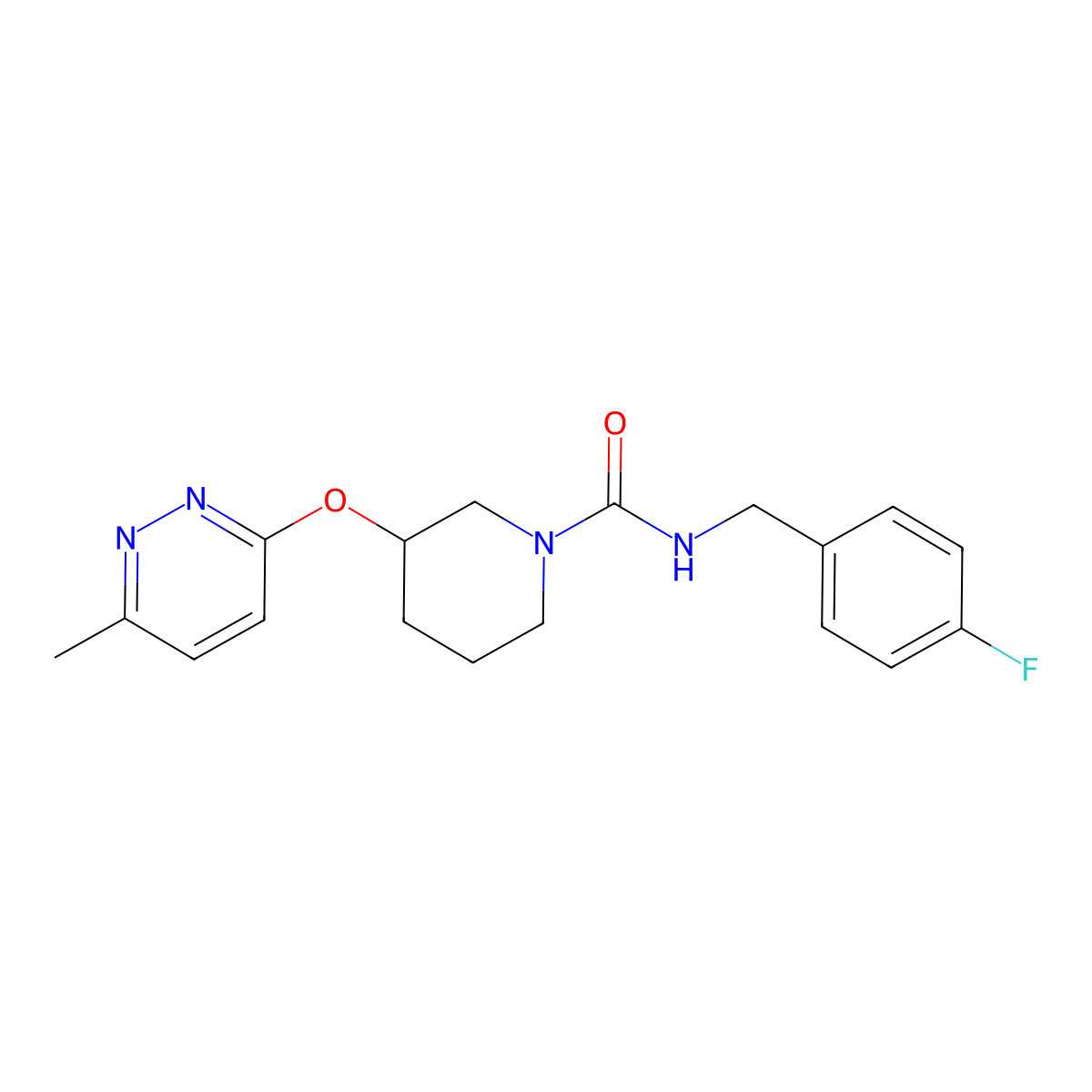 N-(4-fluorobenzyl)-3-((6-methylpyridazin-3-yl)oxy)piperidine-1-carboxamide molecular structure, CAS 2034226-68-9