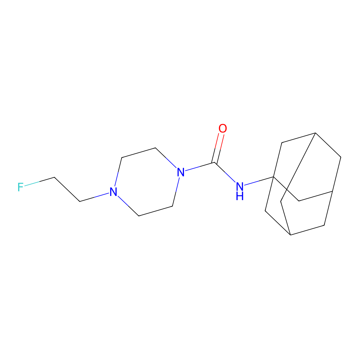 N-(adamantan-1-yl)-4-(2-fluoroethyl)piperazine-1-carboxamide molecular structure, CAS 2034226-72-5