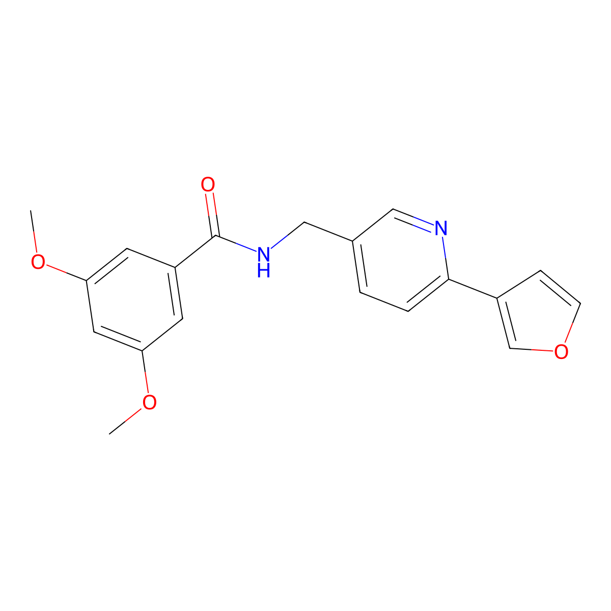 N-{[6-(furan-3-yl)pyridin-3-yl]methyl}-3,5-dimethoxybenzamide molecular structure, CAS 2034226-81-6